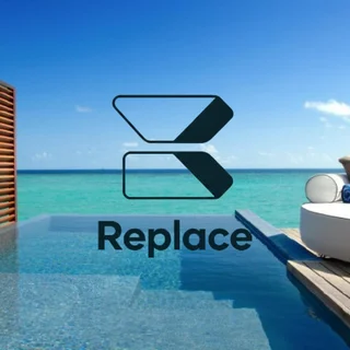 Replace background — tropical resort pool preset