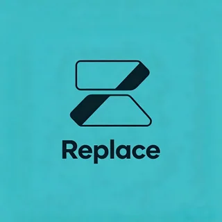 Replace background — teal brand-color preset