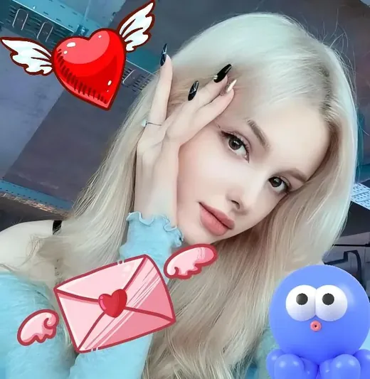 Photo with emoji and sticker overlays before AI removal
